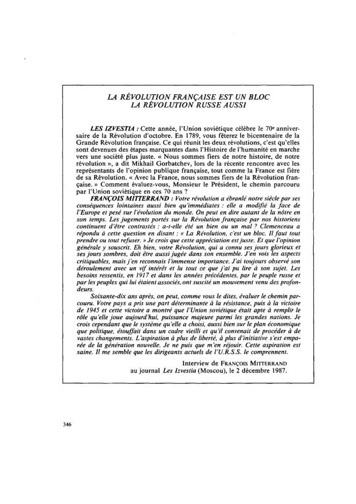 LA RÉVOLUTION FRANÇAISE EST UN BLOC. LA RÉVOLUTION RUSSE AUSSI
 – page 1