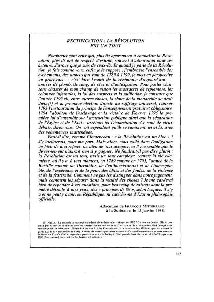 RECTIFICATION : LA RÉVOLUTION EST UN TOUT
 – page 1