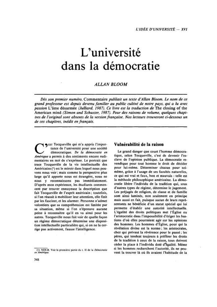 L’université dans la démocratie
 – page 1