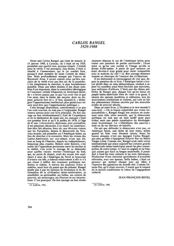 Carlos Rangel (1929-1988)
 – page 1
