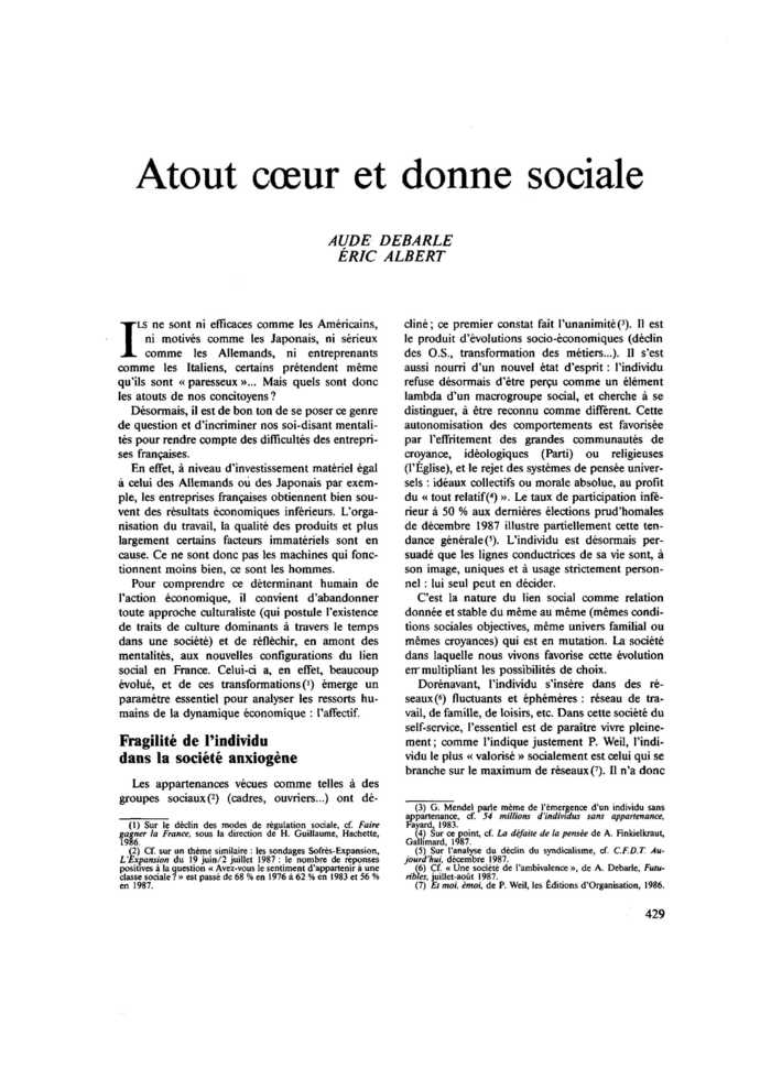 Atout cœur et donne sociale
 – page 1