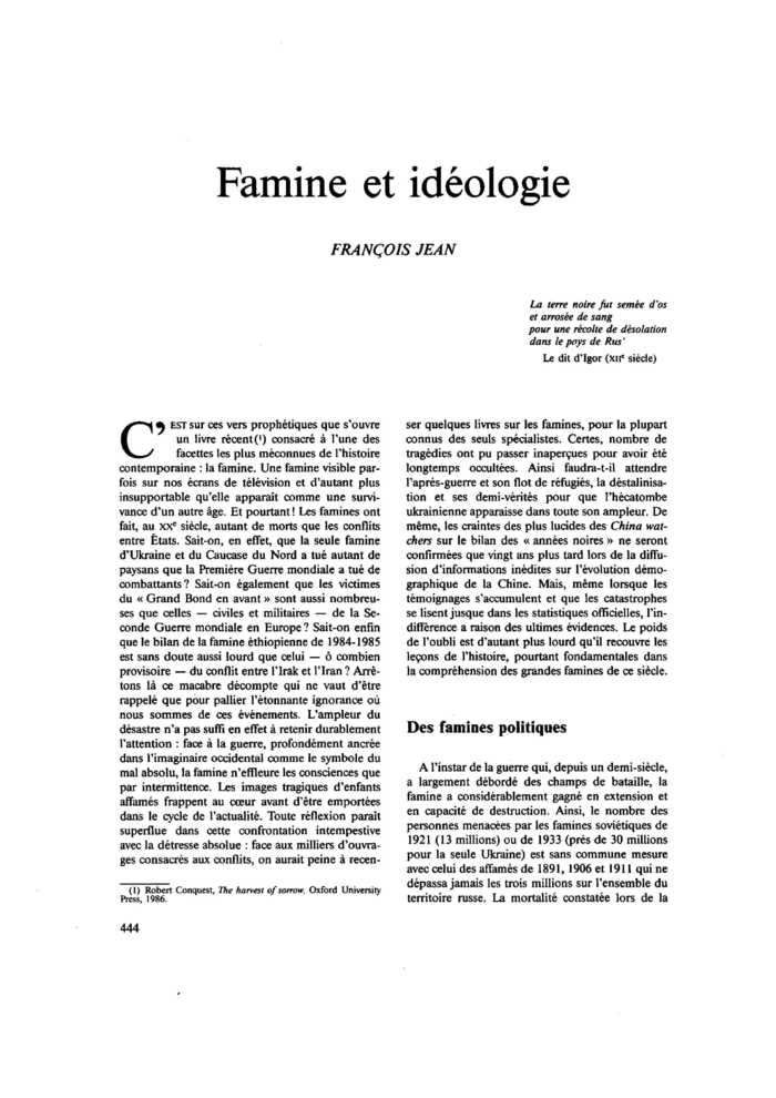 Famine et idéologie
 – page 1