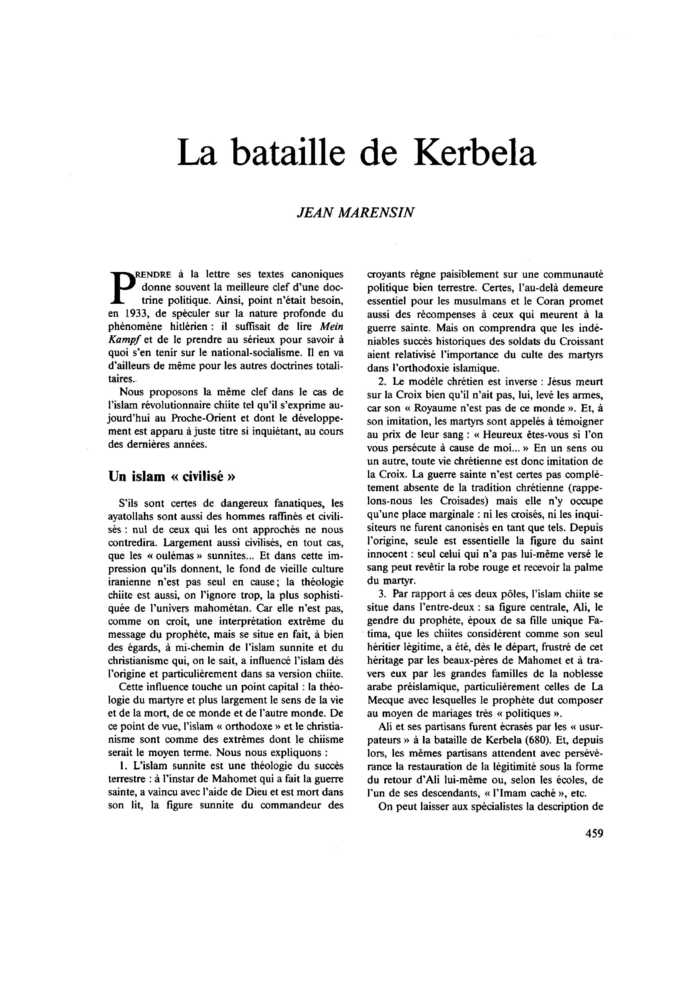 La bataille de Kerbela
 – page 1