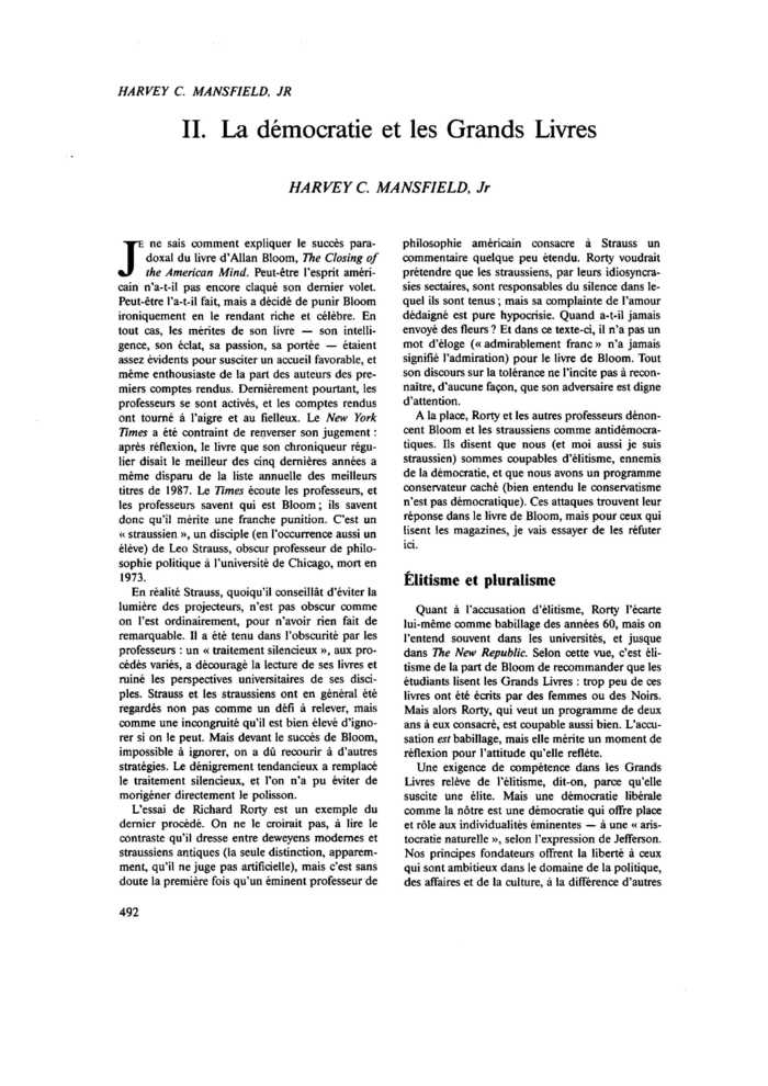 Démocratie et philosophie (II)
 – page 1