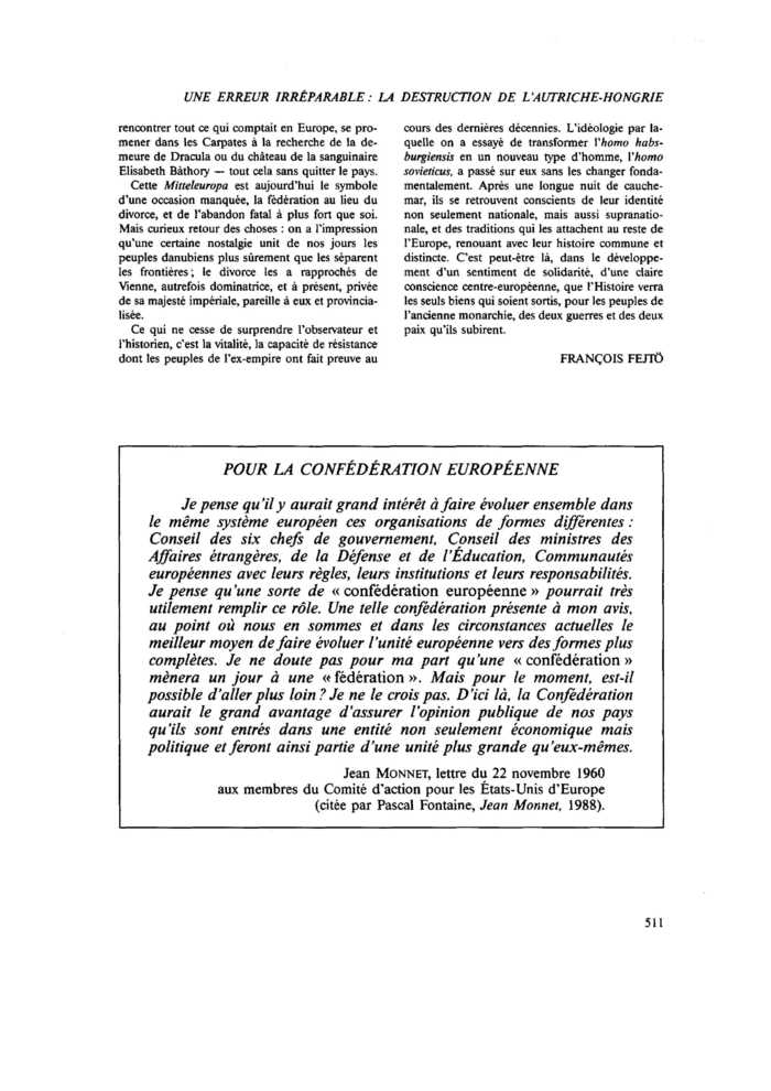 POUR LA CONFÉDÉRATION EUROPÉENNE
 – page 1