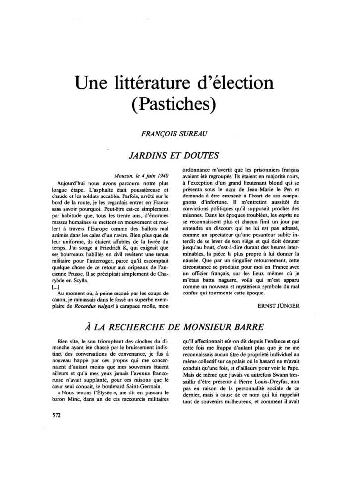 Une littérature d’élection (Pastiches)
 – page 1