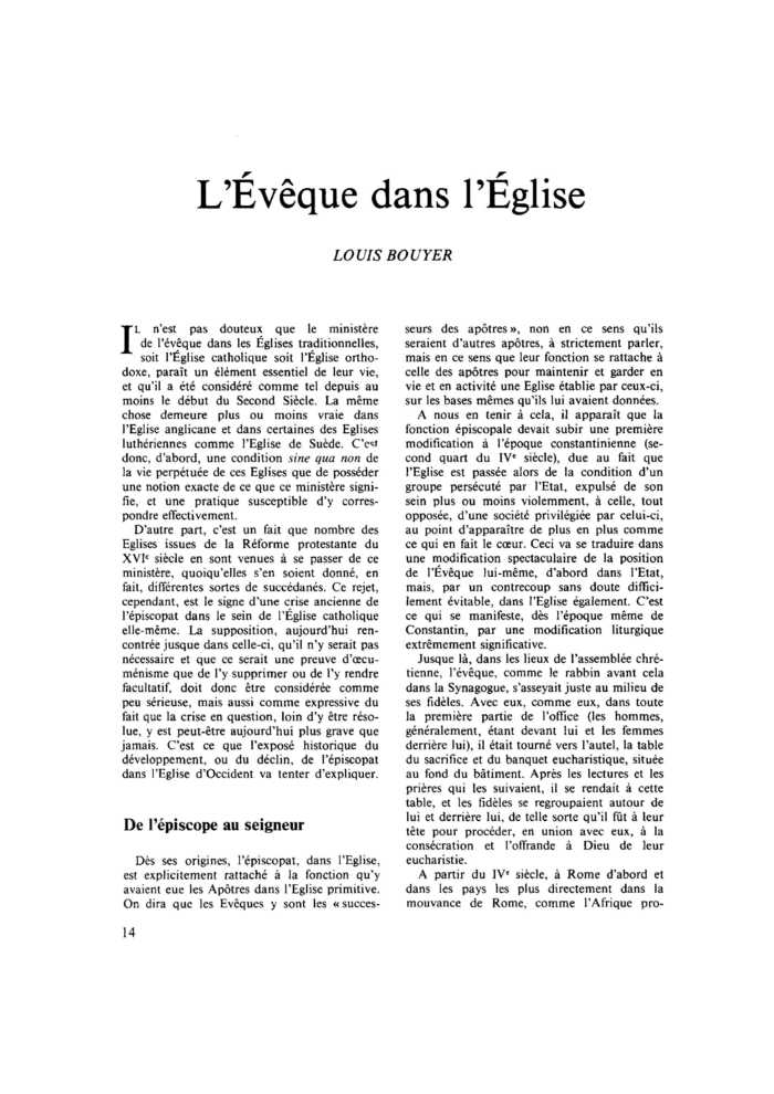 L’Évêque dans l’Église
 – page 1