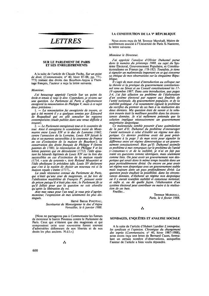 La constitution de la Ve République
 – page 1