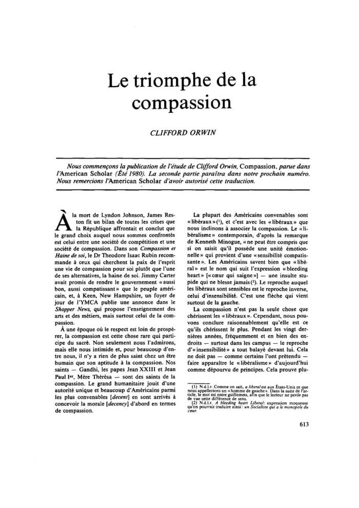 Le triomphe de la compassion
 – page 1