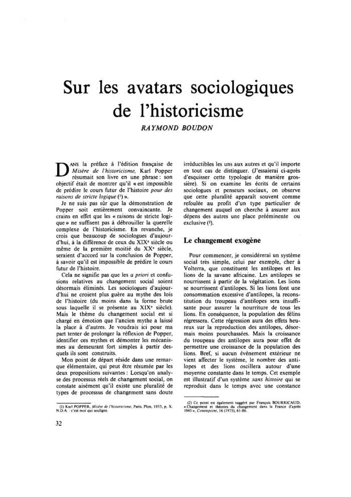 Sur les avatars sociologiques de l’historicisme
 – page 1