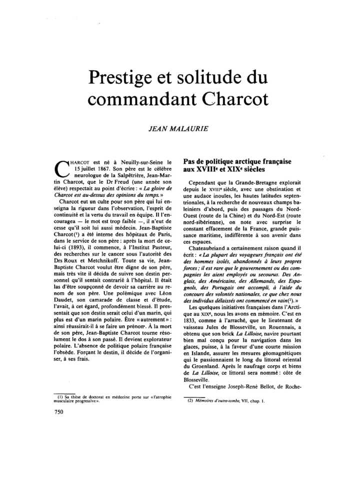Prestige et solitude du commandant Charcot
 – page 1