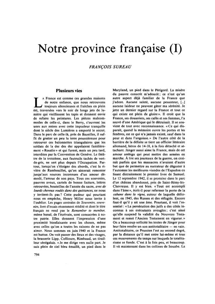 Notre province française (I)
 – page 1