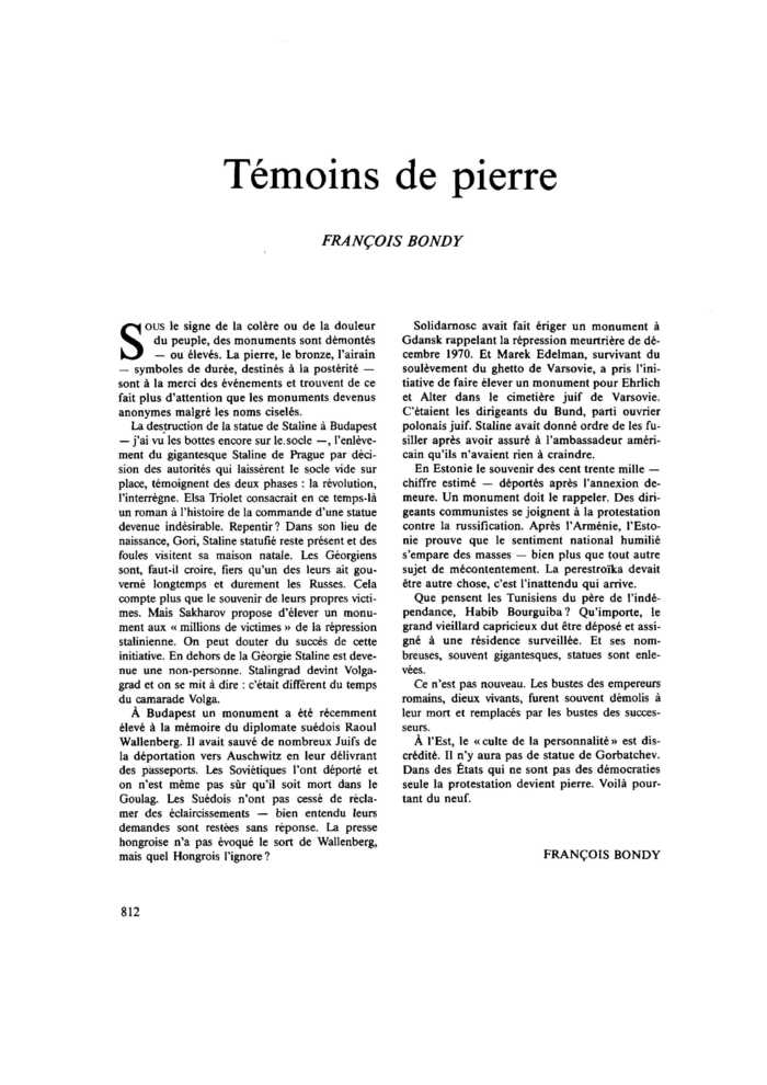 Témoins de pierre
 – page 1