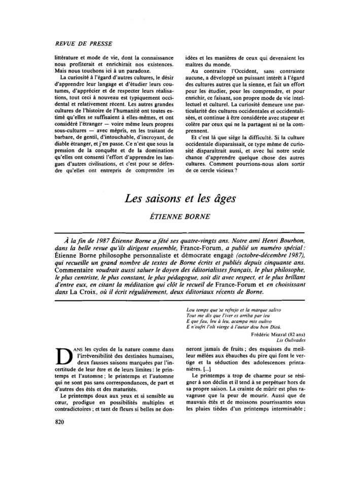 Les saisons et les âges
 – page 1
