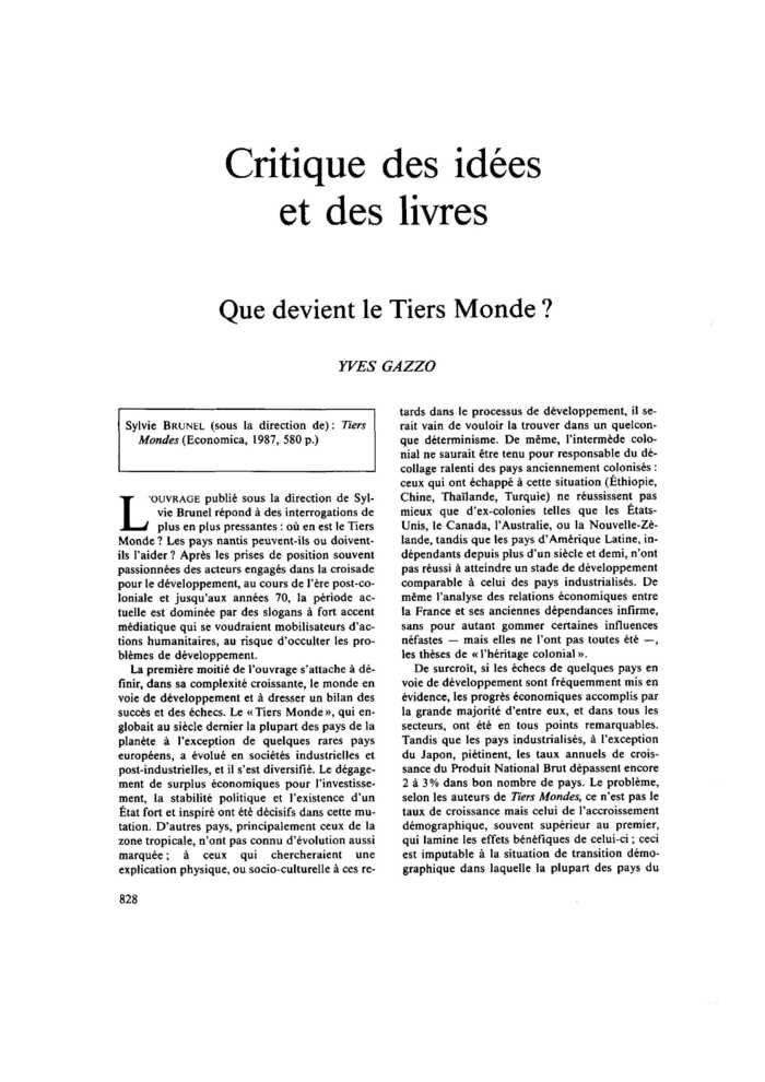 Que devient le Tiers Monde ?
 – page 1