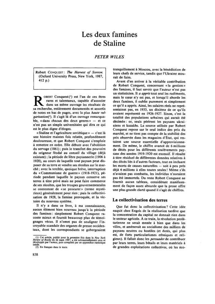 Les deux famines de Staline
 – page 1
