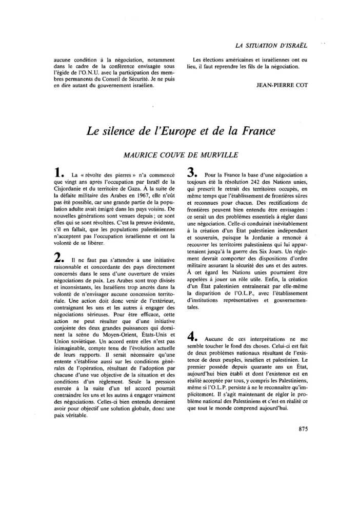 Le silence de l’Europe <br />et de la France
 – page 1