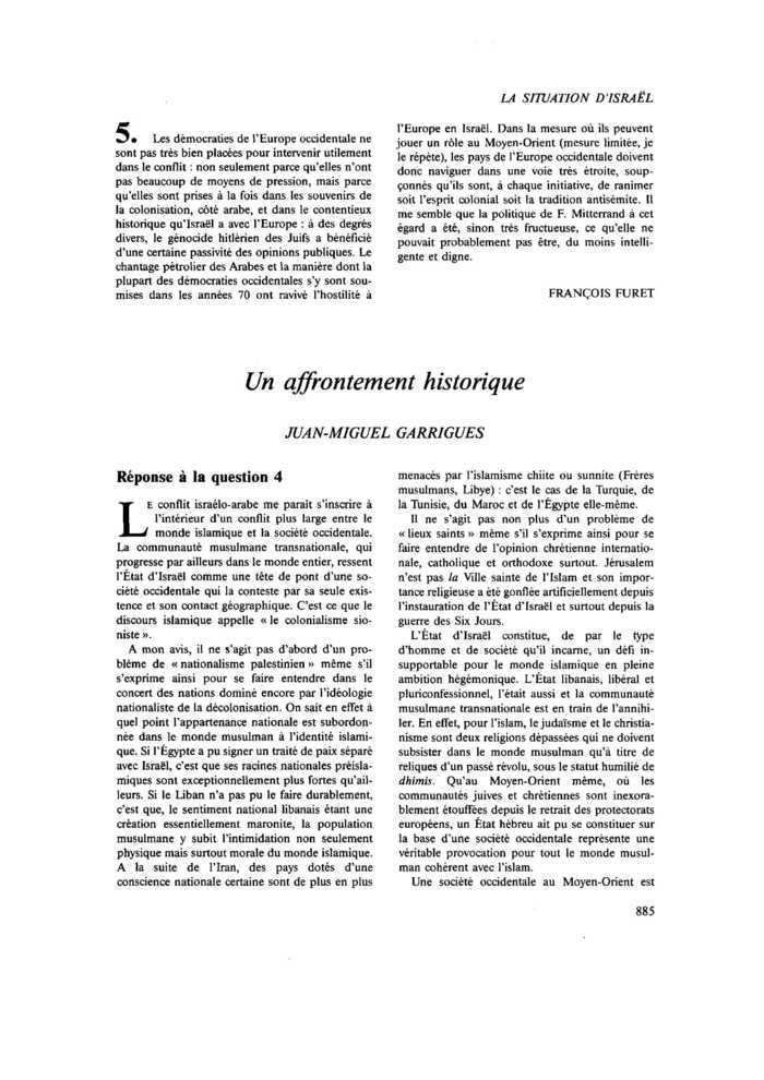 Un affrontement historique
 – page 1