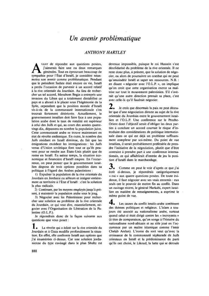 Un avenir problématique
 – page 1