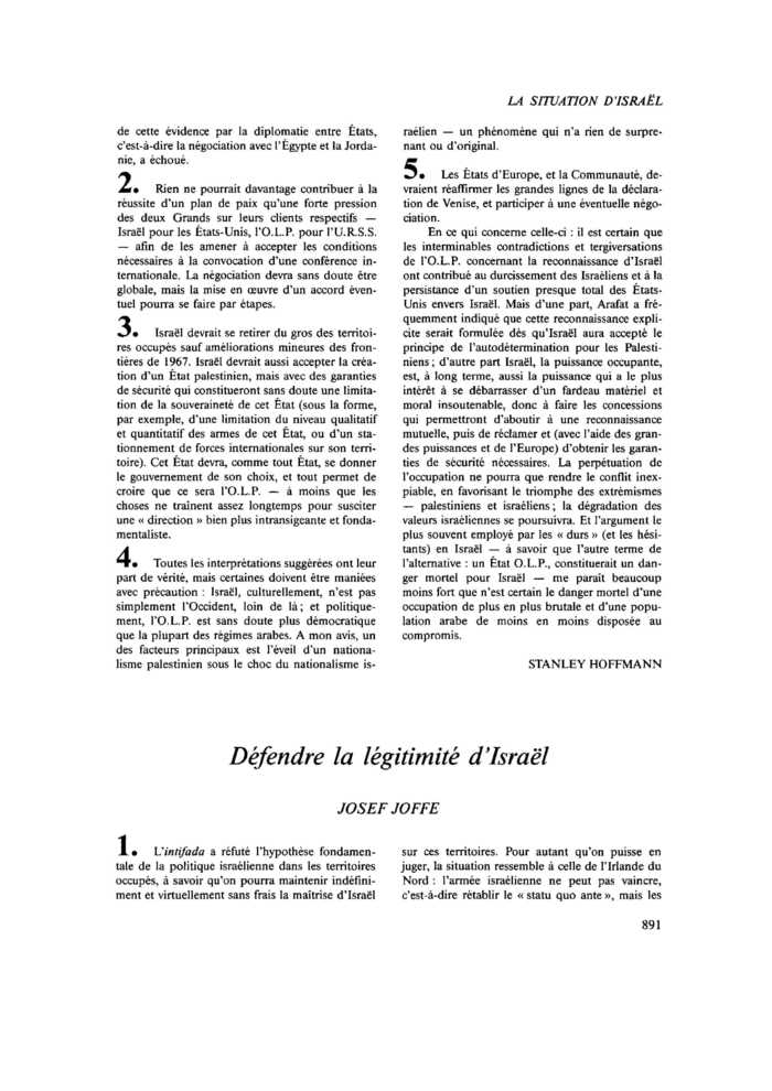 Défendre la légitimité d’Israël
 – page 1