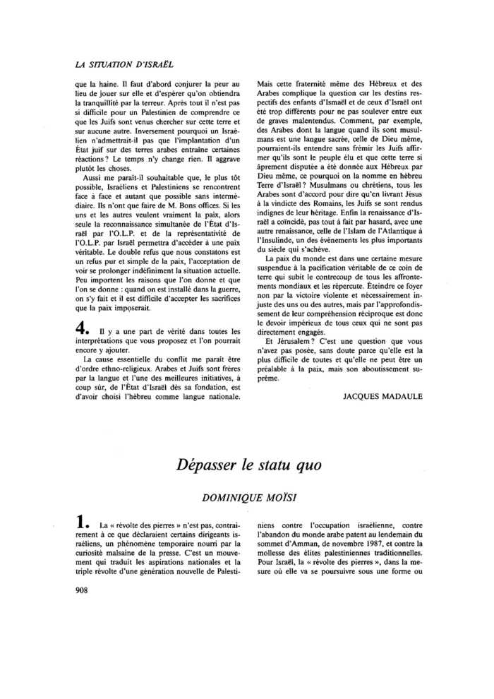 Dépasser le statu quo
 – page 1