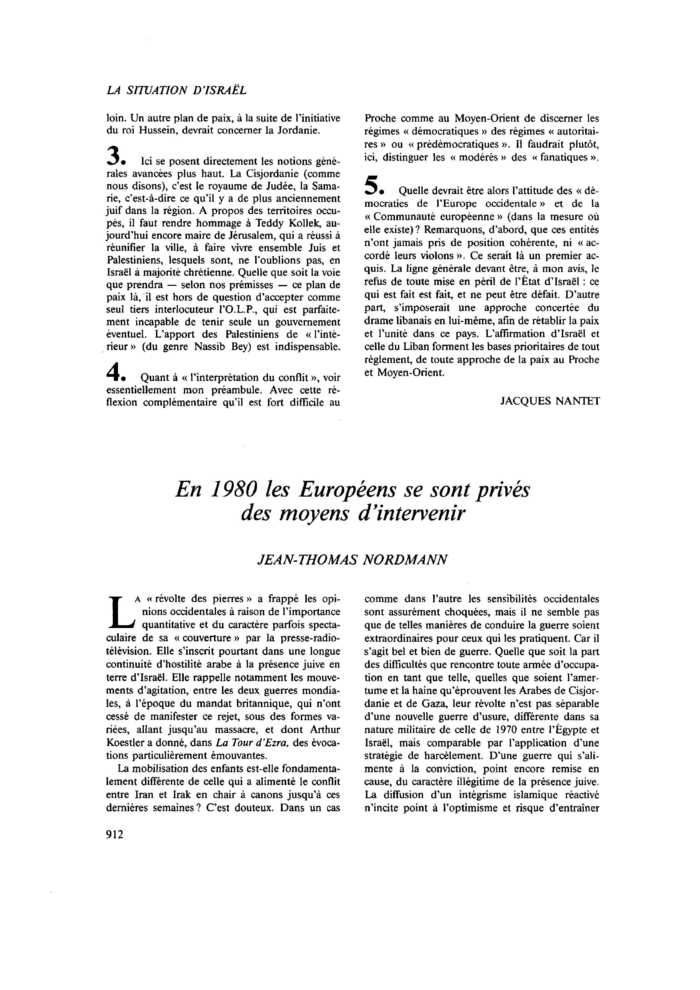 En 1980 les Européens se sont privés des moyens d’intervenir
 – page 1