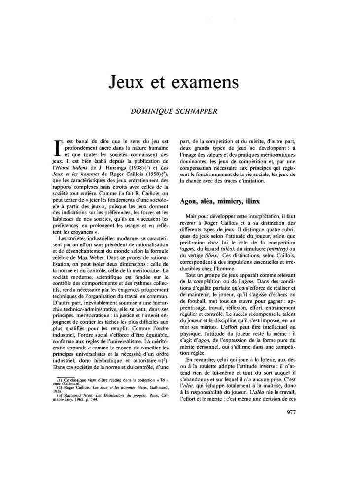 Jeux et examens
 – page 1