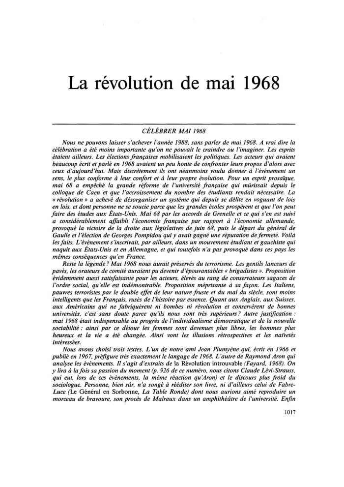 1967 : Soliloque d’un précurseur
 – page 1