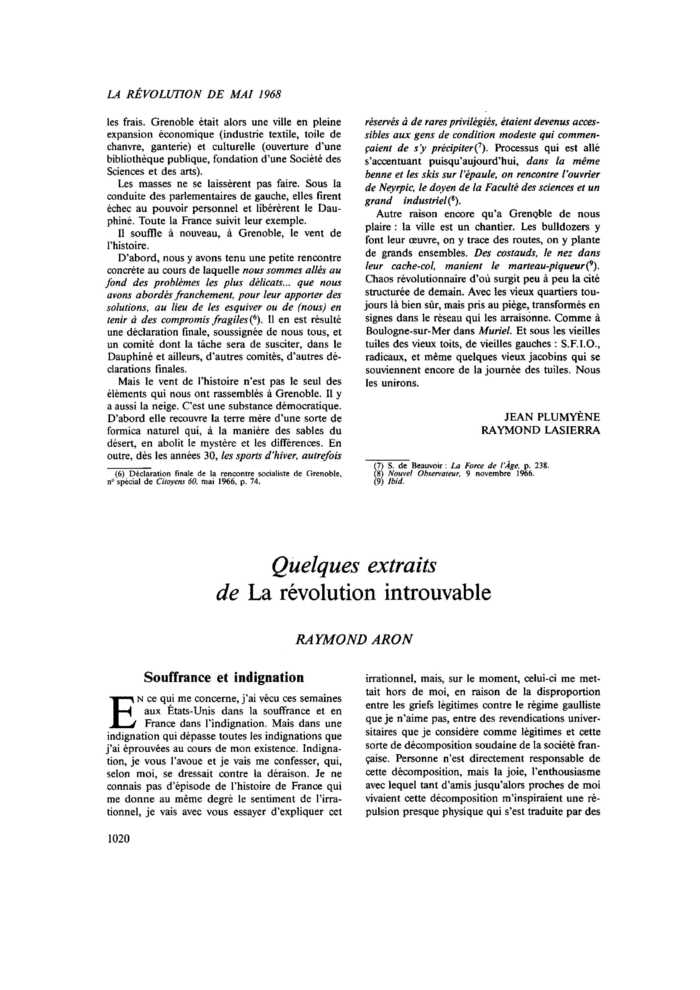 Quelques extraits de La révolution introuvable
 – page 1