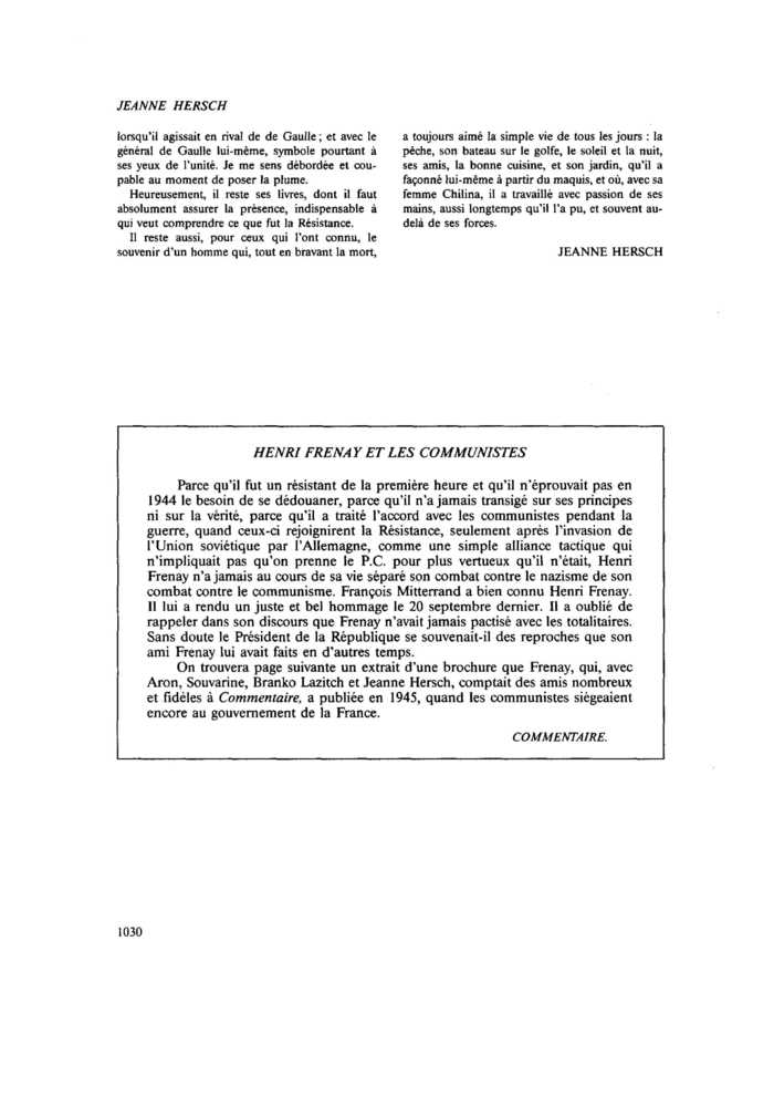 HENRI FRENAY ET LES COMMUNISTES
 – page 1