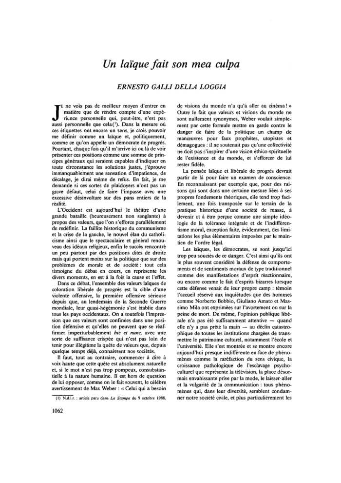 Un laïque fait son mea culpa
 – page 1