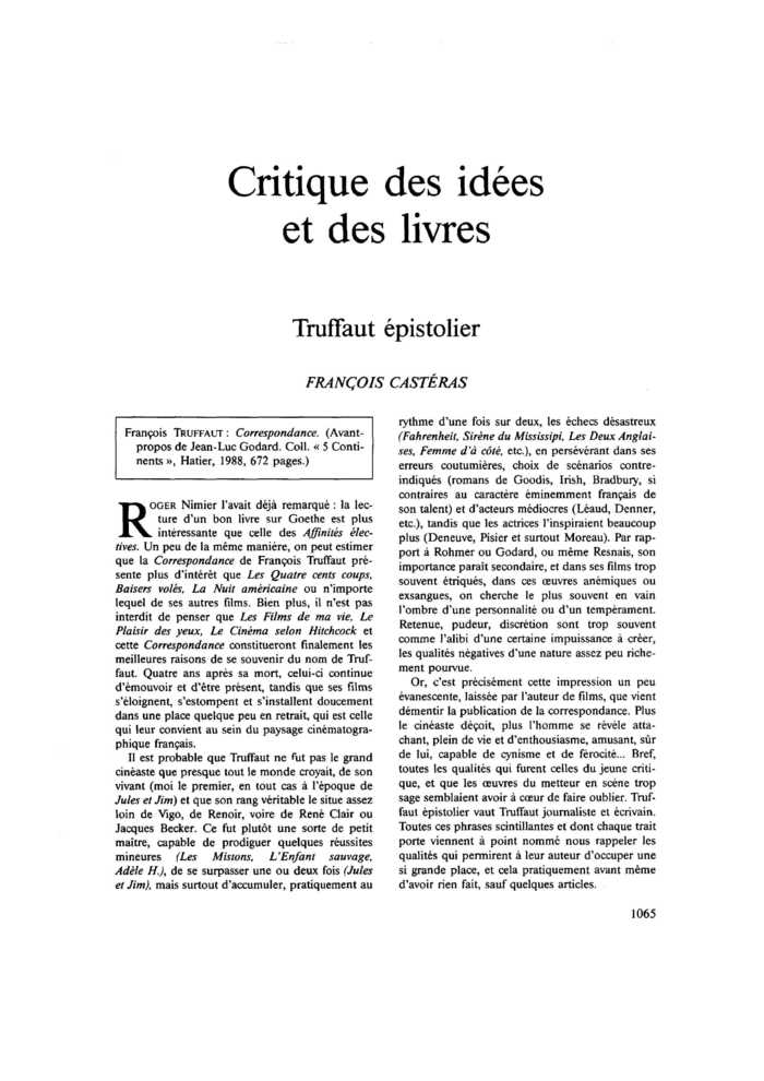Truffaut épistolier
 – page 1