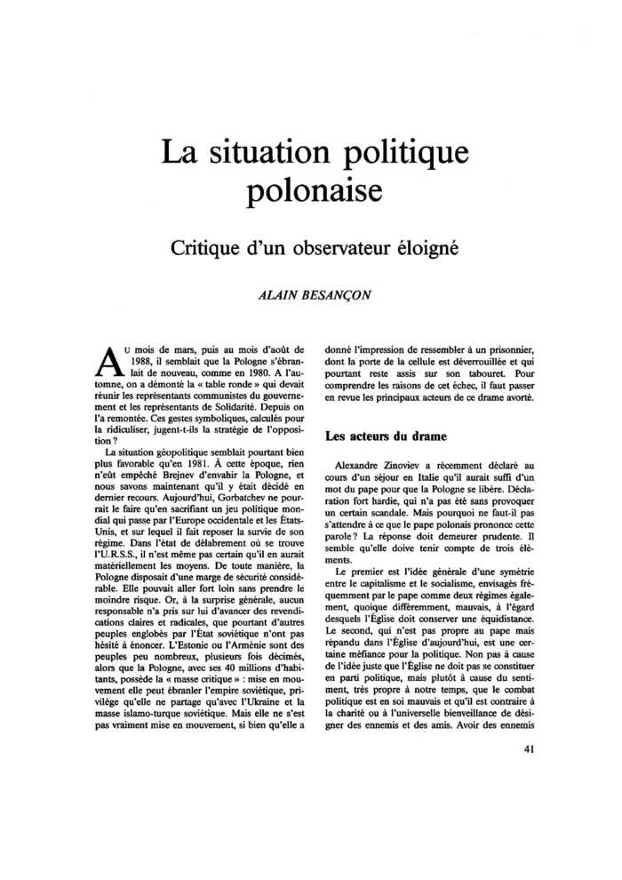 La situation politique polonaise. Critique d’un observateur éloigné
 – page 1