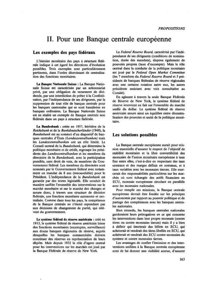 II. Pour une Banque centrale européenne
 – page 1