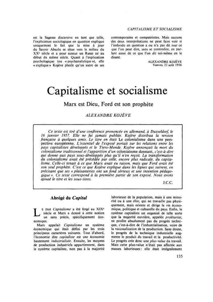 Capitalisme et socialisme. Marx est Dieu, Ford est son prophète
 – page 1