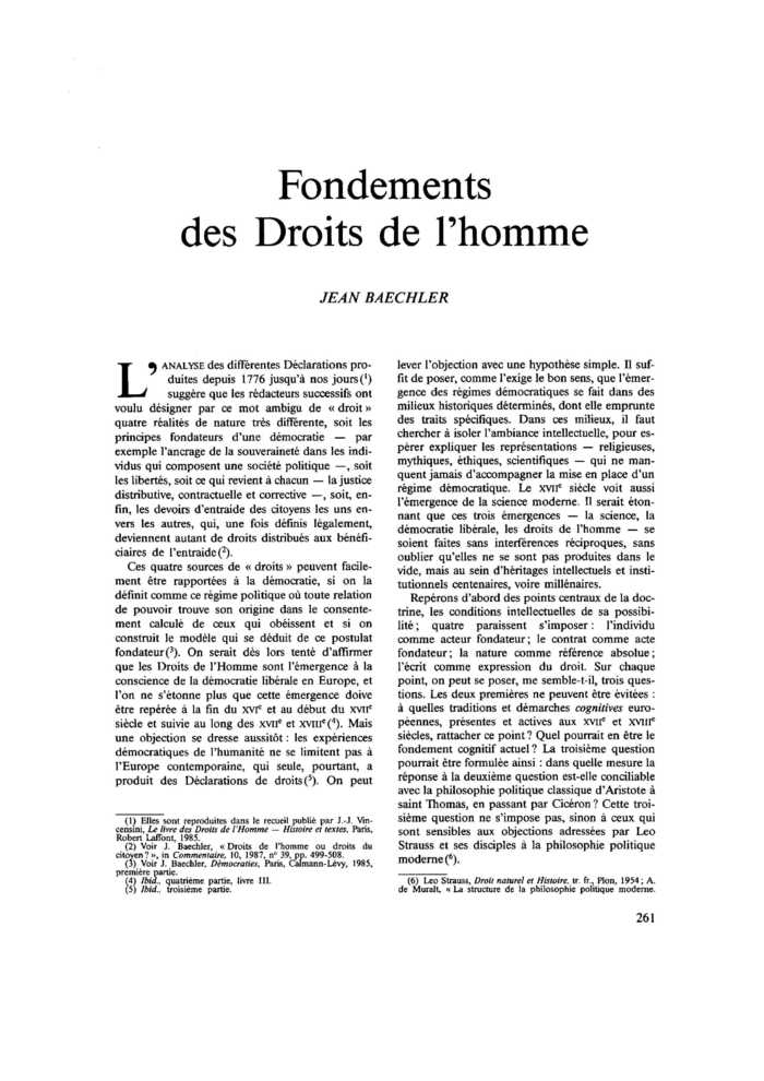 Fondements des Droits de l’homme
 – page 1