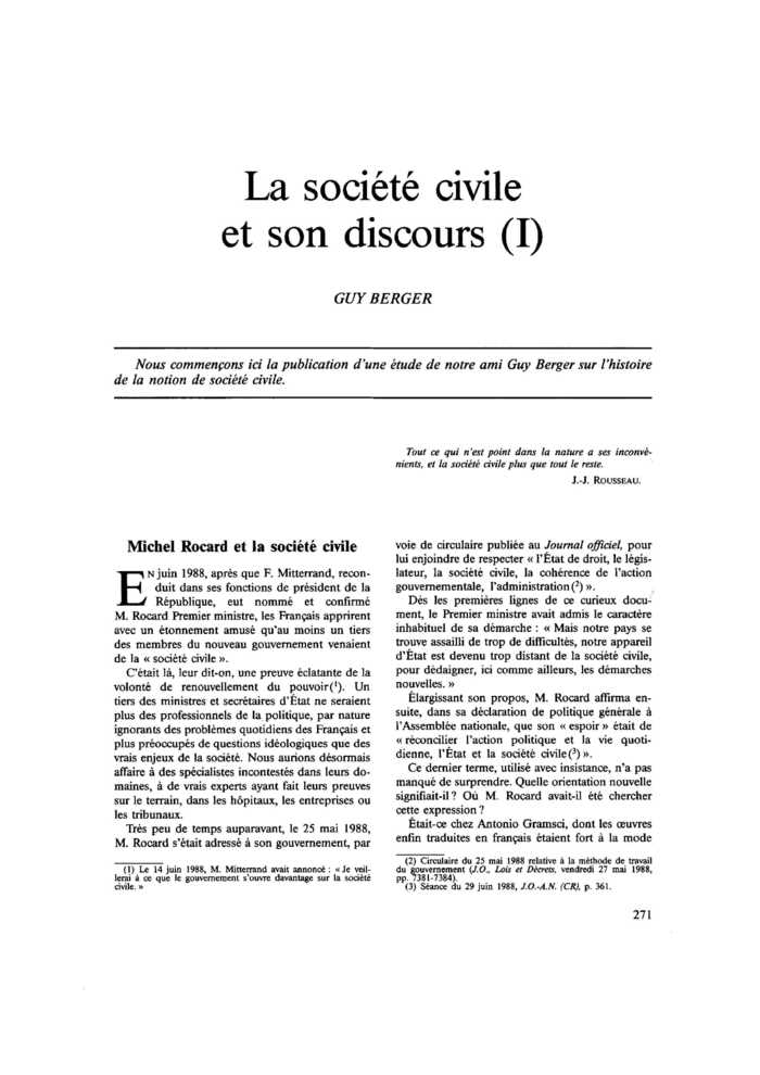 La société civile et son discours (I)
 – page 1