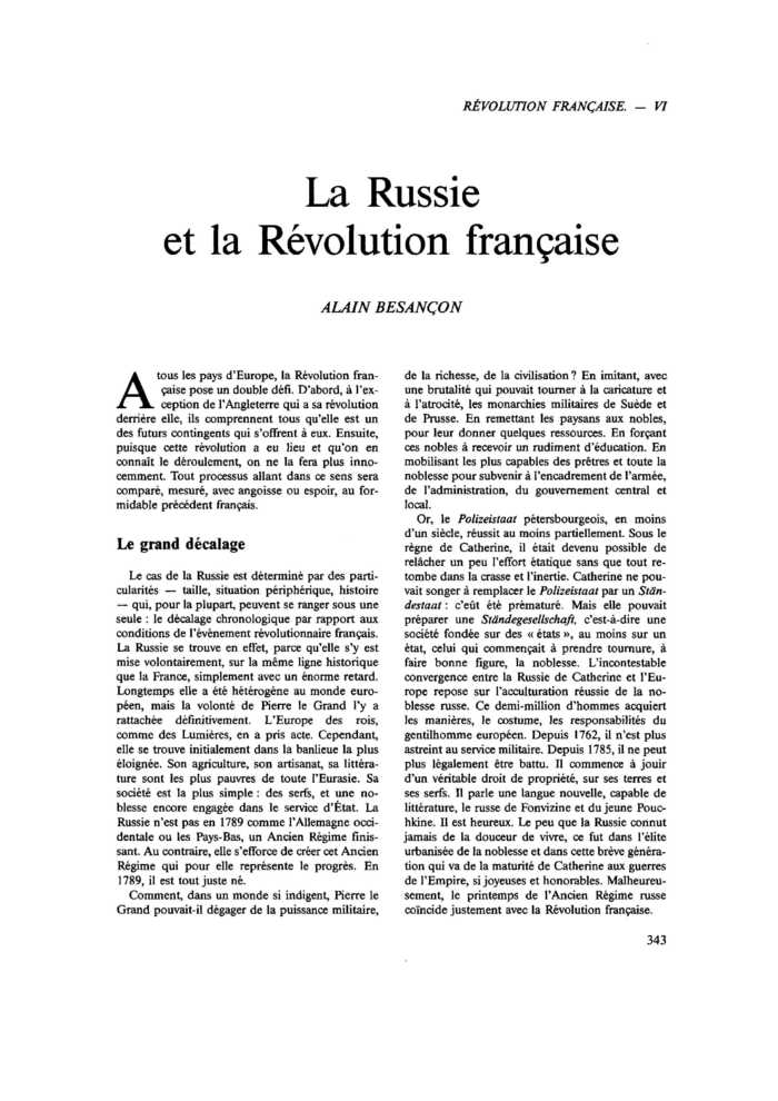 La Russie et la Révolution française
 – page 1