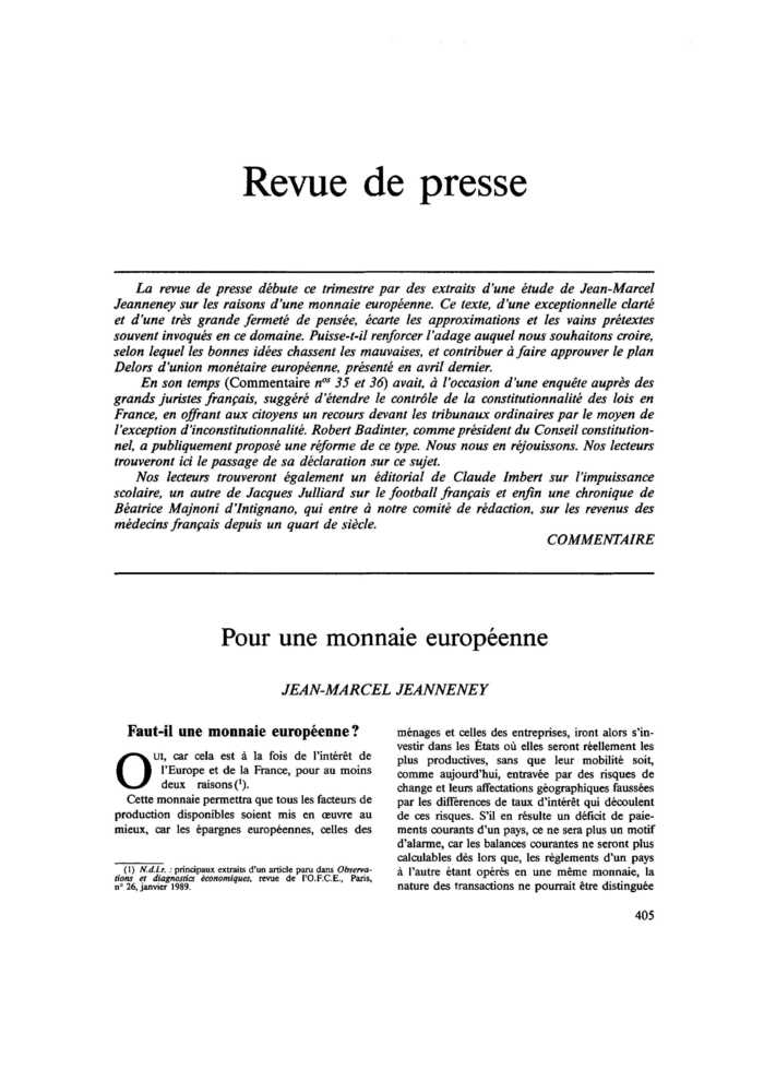 Revue de presse
 – page 1