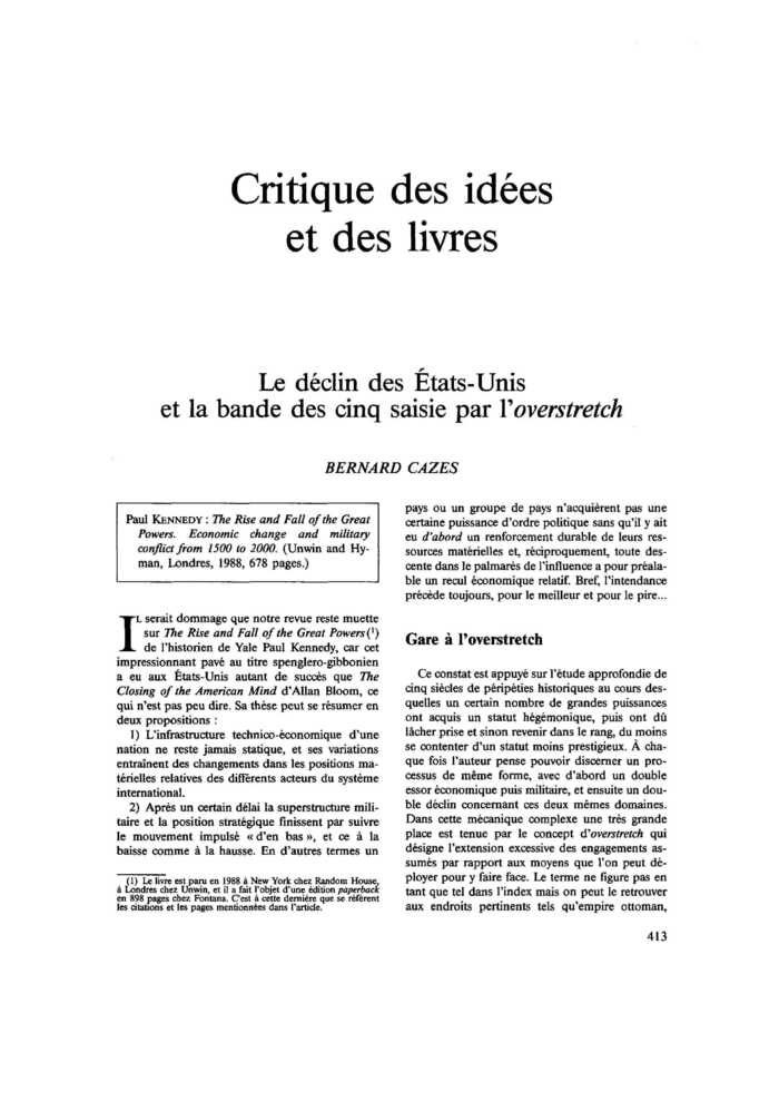 Le déclin des États-Unis et la bande des cinq saisie par Yoverstretch
 – page 1