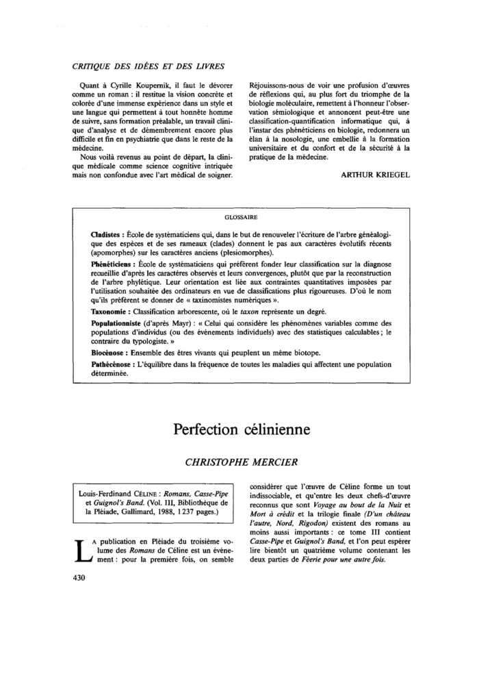 Perfection célinienne
 – page 1