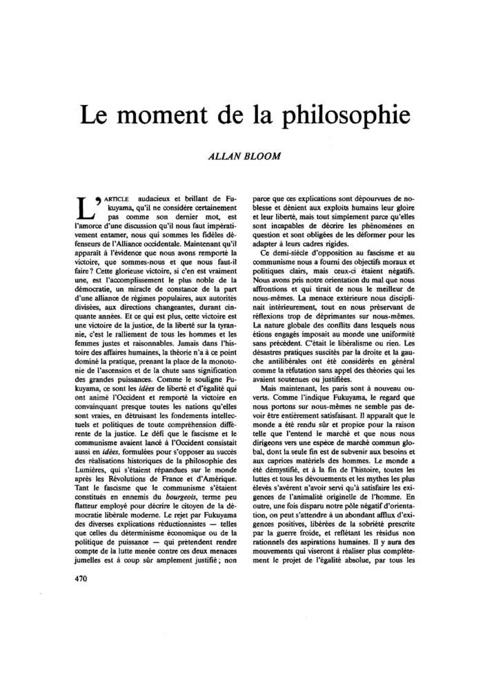 Le moment de la philosophie
 – page 1
