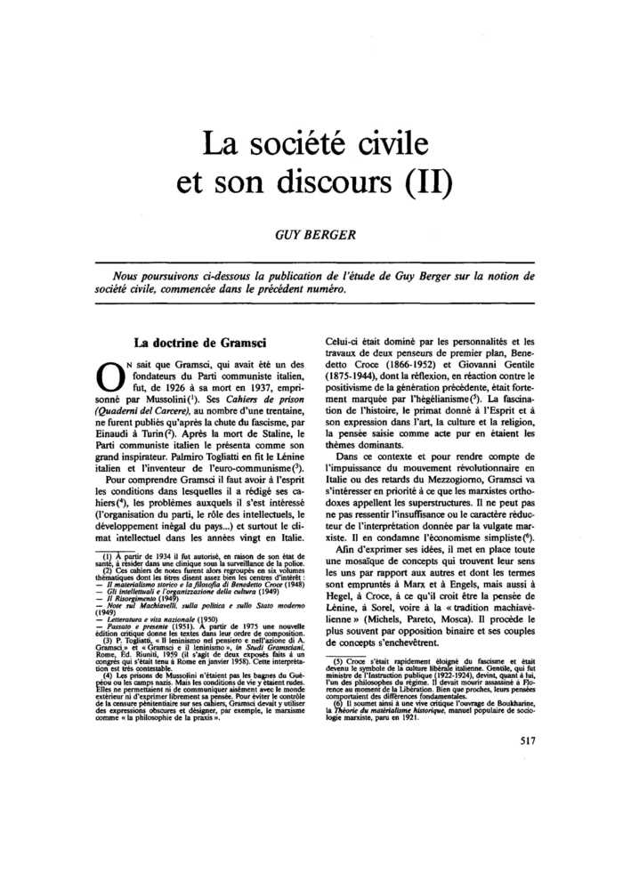 La société civile et son discours (II)
 – page 1