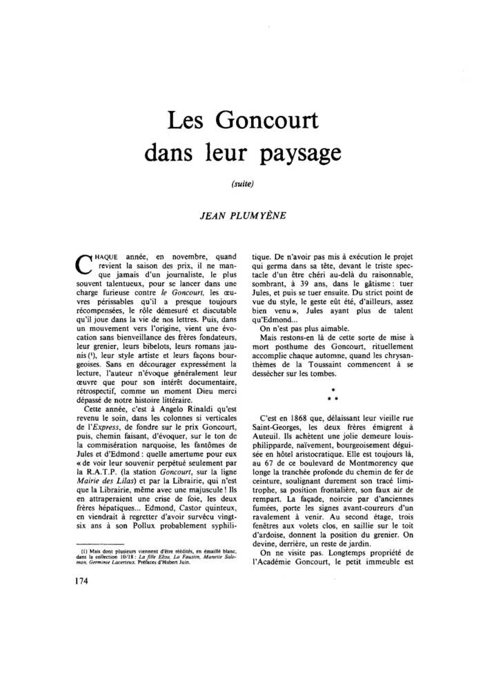 Les Goncourt dans leur paysage (suite)
 – page 1