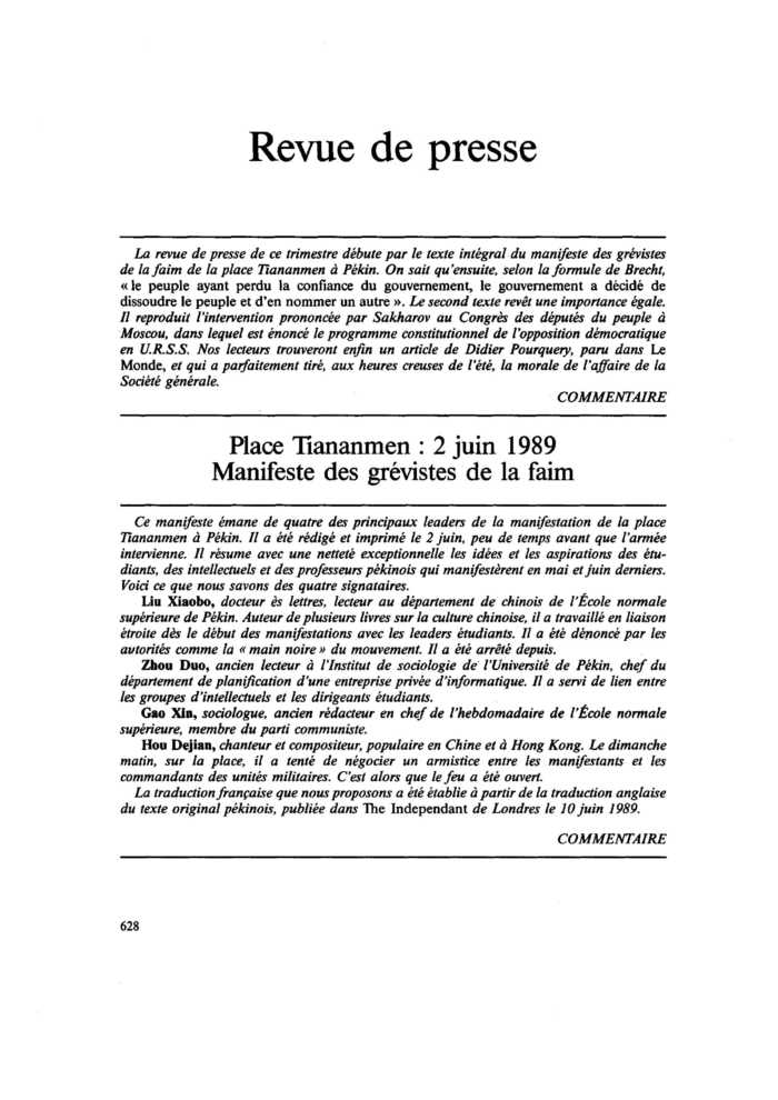 Revue de presse
 – page 1