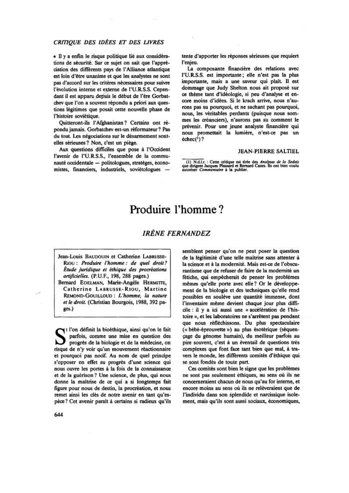 Produire l’homme ?
 – page 1