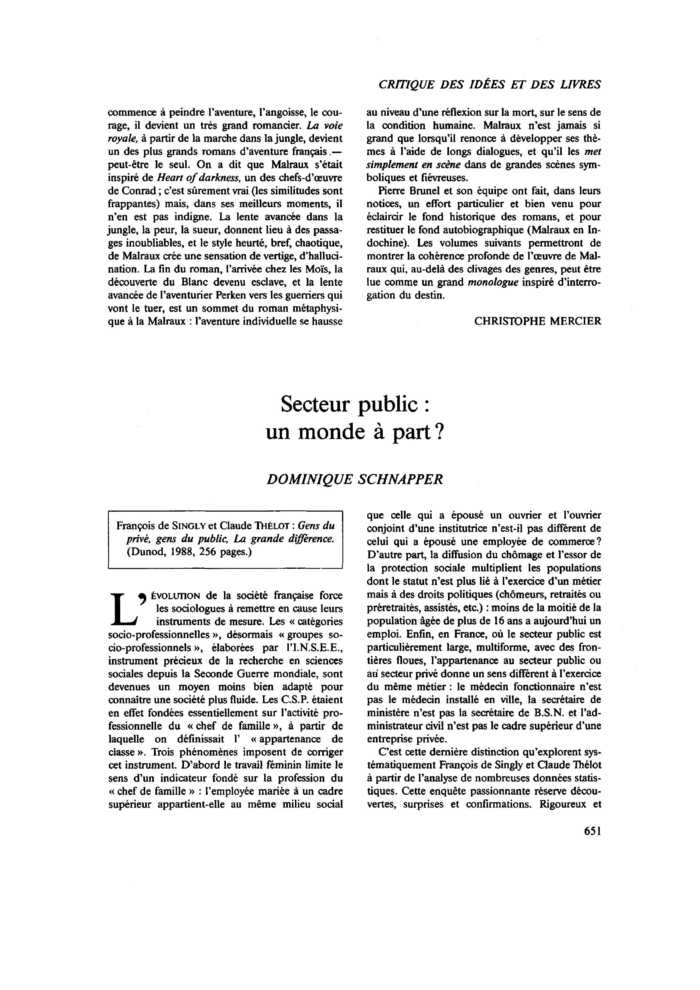Secteur public : un monde à part ?
 – page 1