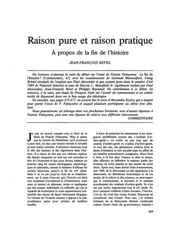 Raison pure et raison pratique
 – page 1