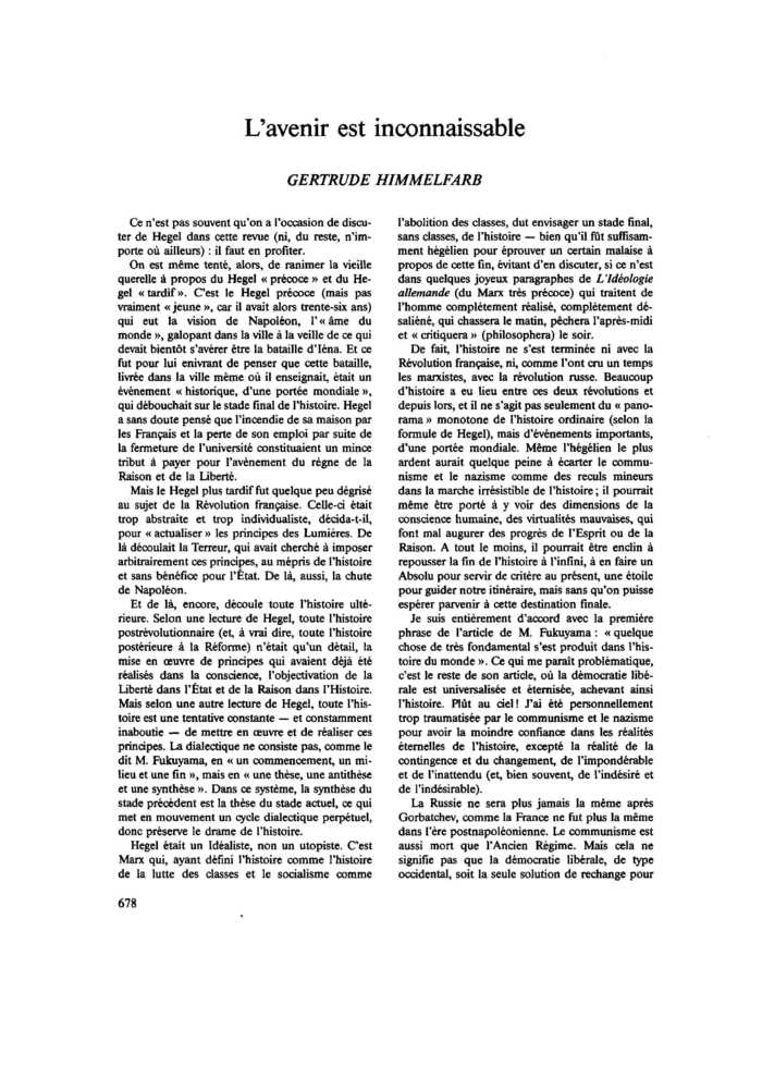 L’avenir est inconnaissable
 – page 1