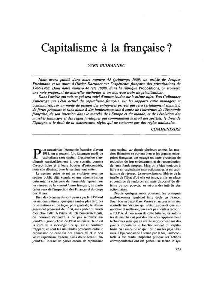 Capitalisme à la française ?
 – page 1